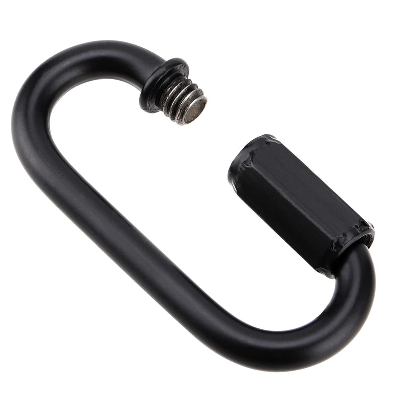 PINGEUI 20 Pack M4 5/32 Inch Black Quick Chain Link, D Shape Locking Quick Chain Repair Links, Locking Chain Connector Link for Rigging, Camping, Outdoor Activity, 440 Lbs Load Capacity