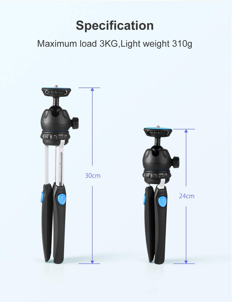 Projector Stand, Crosstour Mini Tripod PS20, Adjustable Legs 360° Rotatable Heads for Crosstour Projector P600 / P770/ S100 Action Cam Webcam