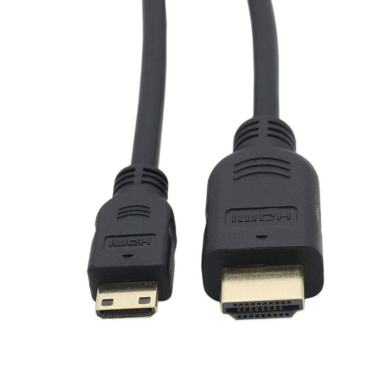 Mini HDMI to HDMI Cable,90 Degree 50cm 19.6inch High Speed Gold Plated Supports Cameras, Camcorders, Digital SLR Cameras (0.5m, Straight) 0.5m