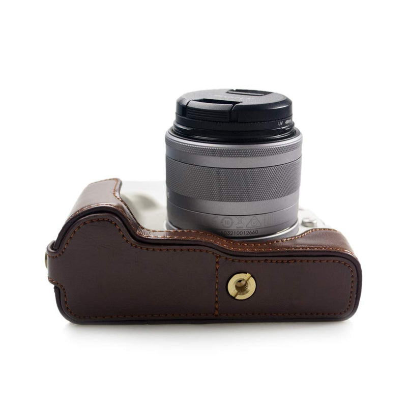 Camera Case Bag Cover for Canon EOS M50 with Cleaning Cloth(Coffee) Coffee