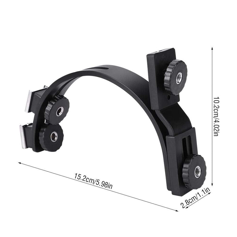 C-Shape Dual Hot Shoes Flash Lamp Mount Holder Bracket for DV Cameras Camcorders DSLR Cameras