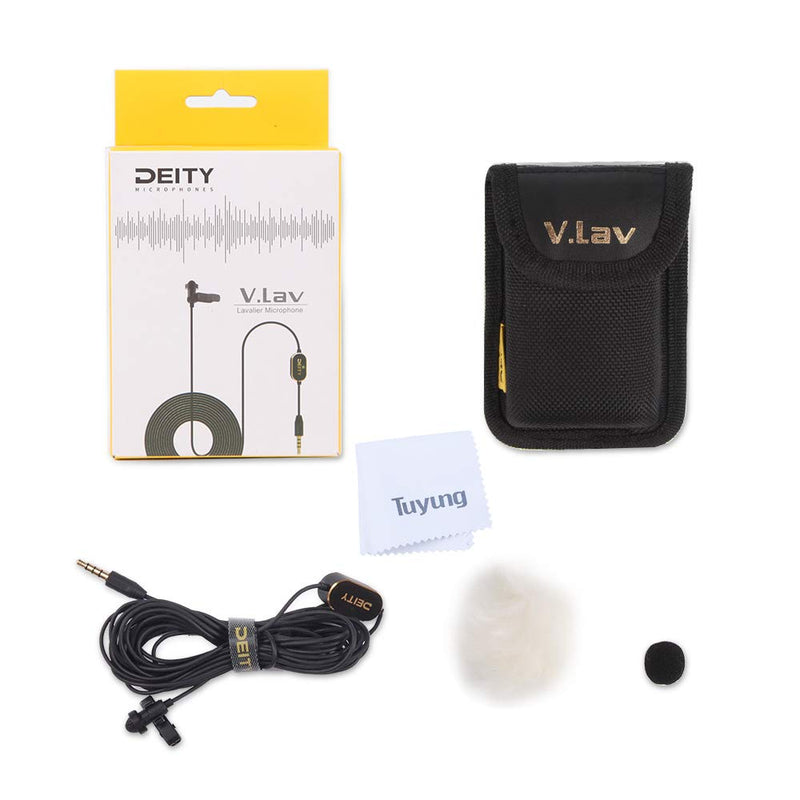 Deity V.Lav Pre-Polarized Lavalier Lapel Microphone Omnidirectional Condenser Mic with Powerful 3.5mm TRS/TRRS Compatibility for Smartphones, SLRs, Tablets, laptops, recorders