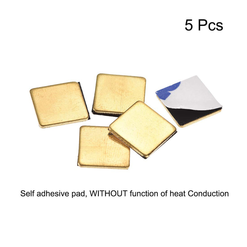 uxcell Flat IC Chipset Thermal Copper Heatsink with Adhesive Pad for RPI,12x12x1mm 5pcs