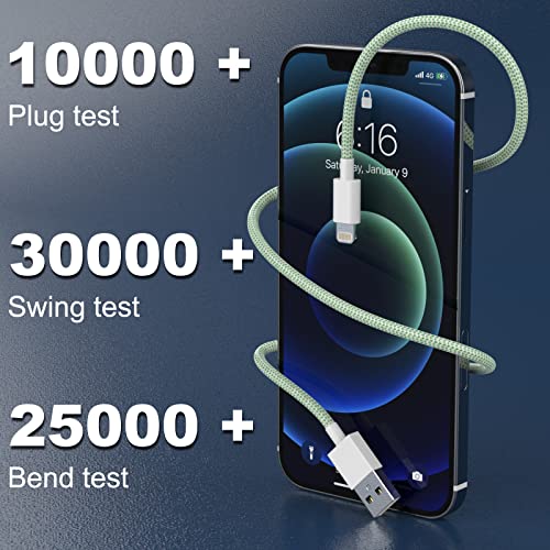 iPhone Charger [Apple MFi Certified] 6Pack 3/3/6/6/6/9 FT Long Lightning Cable Fast USB Charging High Speed Data Cord Compatible iPhone 14 13 12 11 Pro Max XR XS X 8 7 6 Plus SE - Pastel Cute Colors