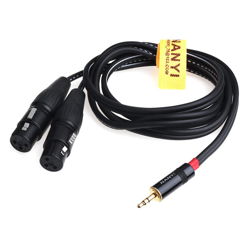 NANYI XLR 3.5mm Female Splitter Cables, TRS Stereo Male to Two XLR Female Interconnect Audio Microphone Cable, Y Splitter Adapter Cable (1.5 Meters /5Feet)