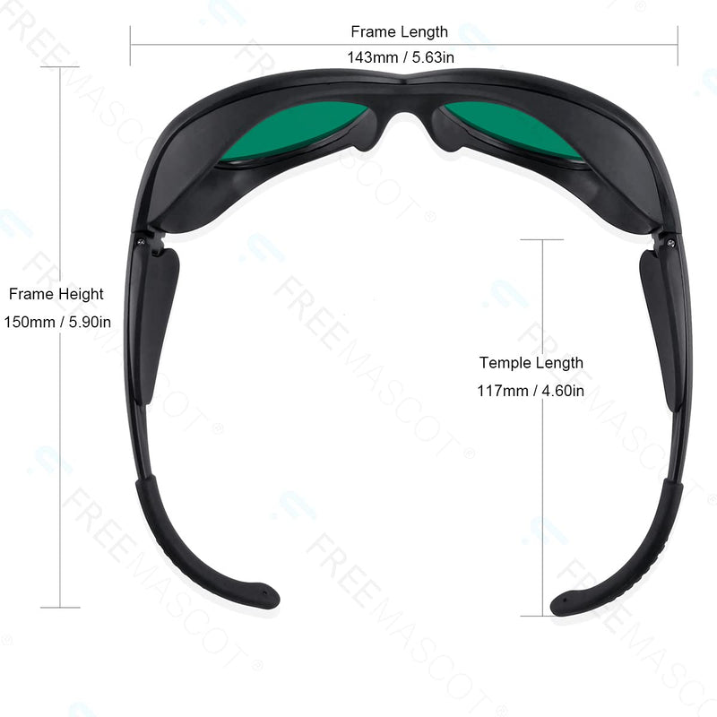 FreeMascot Professional OD 6+ 190nm-380nm / 600nm-700nm Wavelength Violet / Red Laser Safety Glasses Style 2