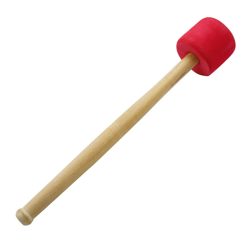 Hordion 2 Pcs 13" Bass Drum Mallet Solid Foam Percussion Mallets Timpani Sticks with Wood Handle, Red