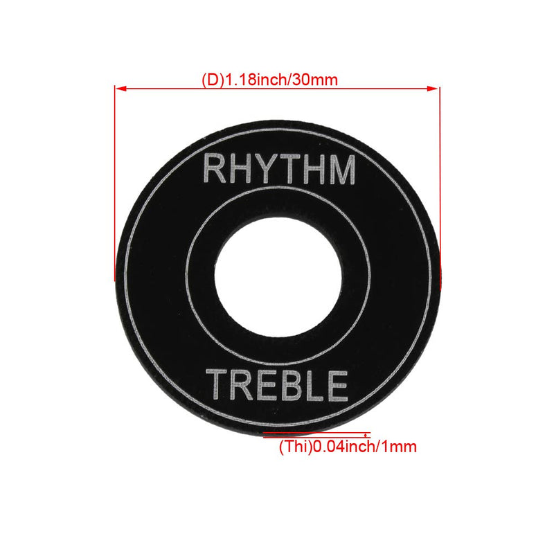 lovermusic Lovermusic 33mmDia Alloy Guitar Toggle Switch Plate Rhythm Treble Washer Ring Black