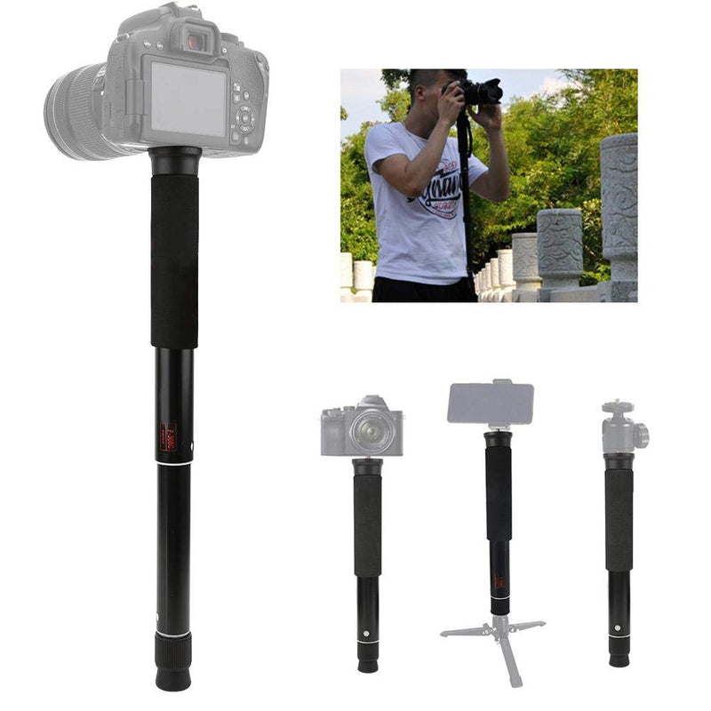 Bewinner1 Portable Monopod 8 Sections Aluminium Alloy Monopod Adjustable Height Maximum Load 5kg, Folding Size is only 28CM for SLR Camera Photography Selfie V-Log (Black2) Black2