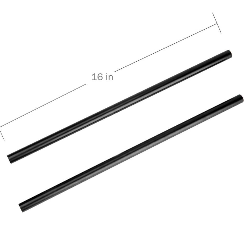 NICEYRIG 15mm Rod 16 Inch (40CM) Long for Shoulder Rig Rod Support System, Black Aluminum Alloy, Pack of 2-171 16 inch rods
