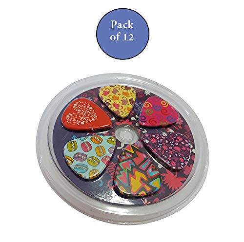 Unique Girly Guitar Picks for Girls Set 12-pack - Medium Size Celluloid - Best Gifts for Kids Teens Daughter Granddaughter Niece Women - Thanksgiving Christmas New Year Birthday Stocking Stuffers