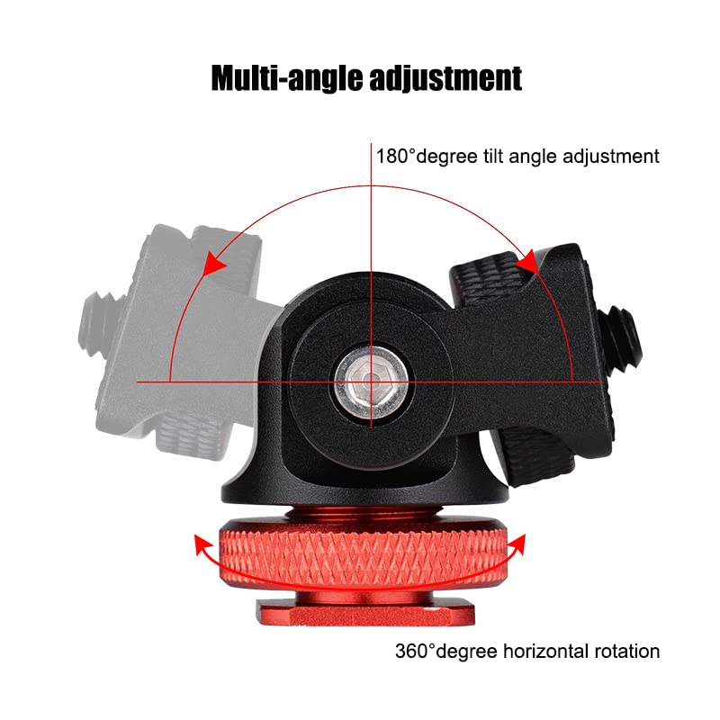 POYINCO Field Monitor Mount Monitor Holder Swivel 360°and 180°Tilt Adjustable with Cold Shoe Mount for 5" and 7" Monitor for Video Shooting Photography Accessories