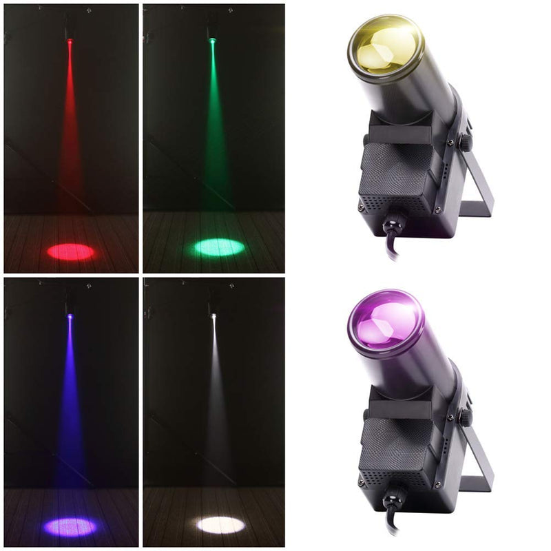 UKing 30W Disco Light Stage Effect,4 in 1 RGBW LED LED Pinspot with Adjustable Zoomable and Sound Active Control for Home Party Show Club DJ (1 Piece) 1 piece
