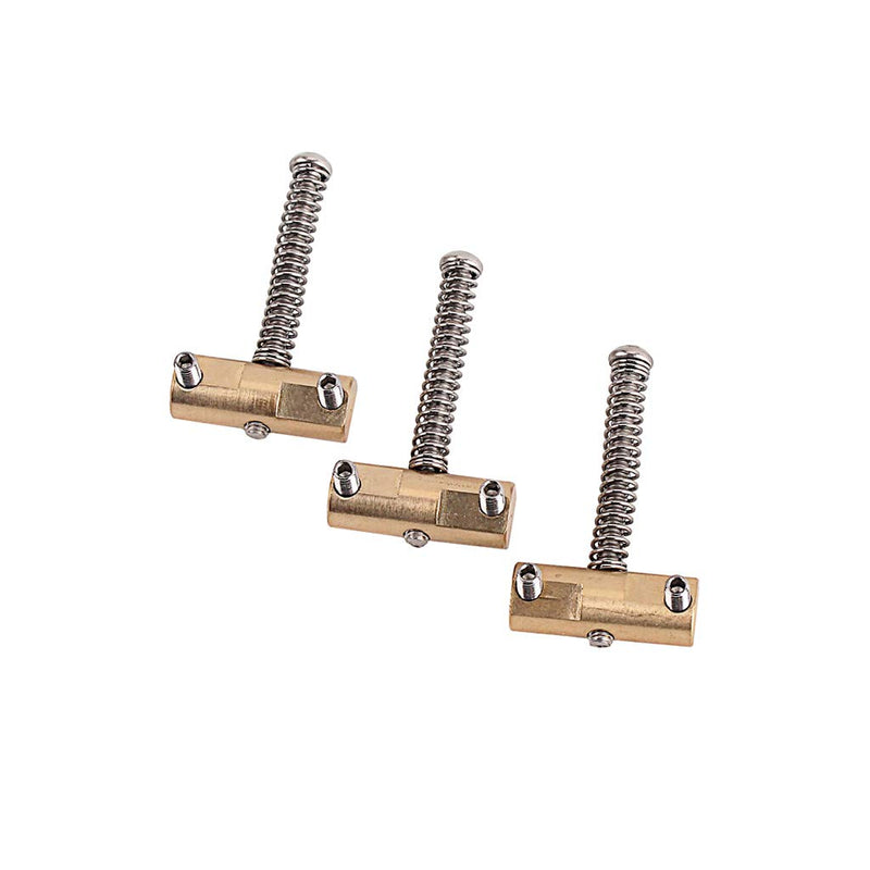 Alnicov Guitar Compensated Bridge Brass Saddles Set (3Pcs) - 10.8mm Barrel-Style Bridge Saddle for Telecaster Tele Style Electric Guitar