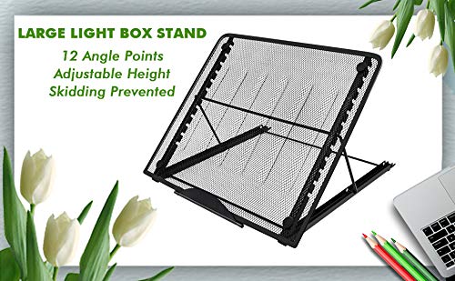 [AUSTRALIA] - Fayet Large Version Adjustable Light Pad Stand, 12 Angle Points Skidding Prevented Holder for XP-Pen Artist Huion 12 Inches 13.3 Inches 15.6 Inches Drawing Monitor/Huion A2 A3 LED Tracing Light Board large size 