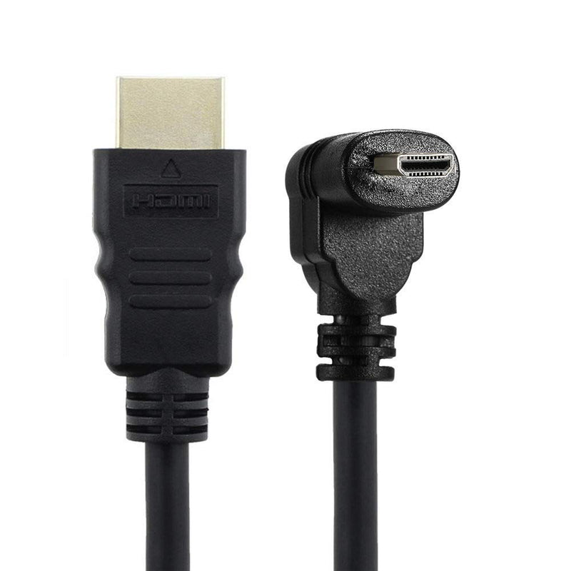 Down Angled 90 Degree Micro HDMI to HDMI Male HDTV Cable for Cell Phone & Tablet & Camera