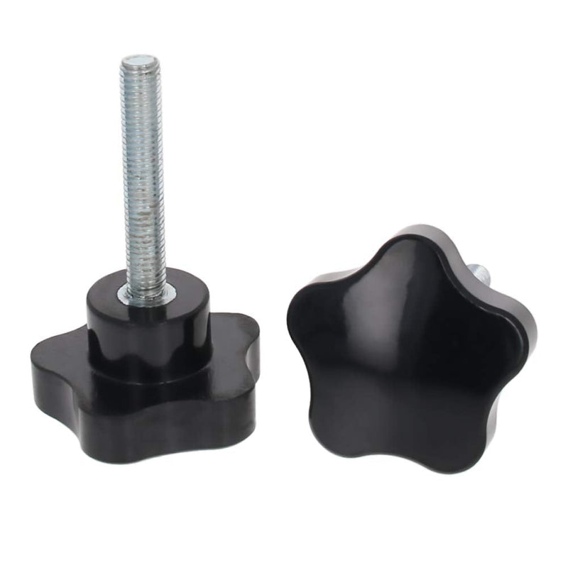 Othmro Black 8mm(M8) x 50mm Thread Replacement Star Hand Knob Tightening Screws 2Pcs M8x50