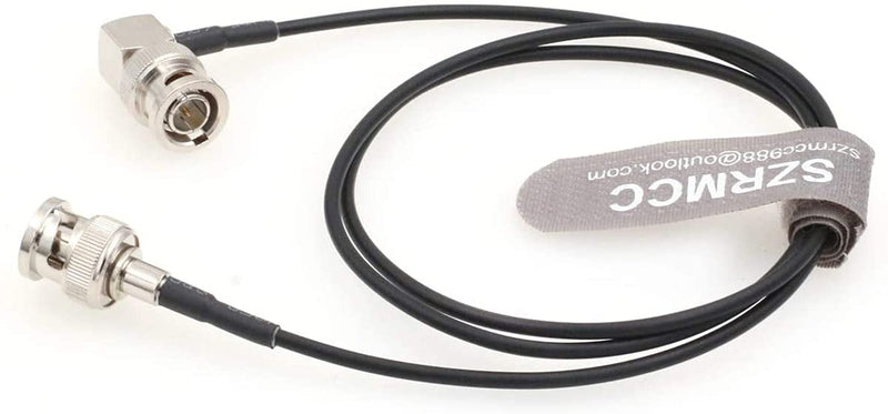 SZRMCC Blackmagic HyperDeck Shuttle Camera Monitor Radio HD SDI 3G Flexible Soft Video Coaxial RF Cable RG174 75ohm BNC Male to Right Angle Male (40cm) 40cm