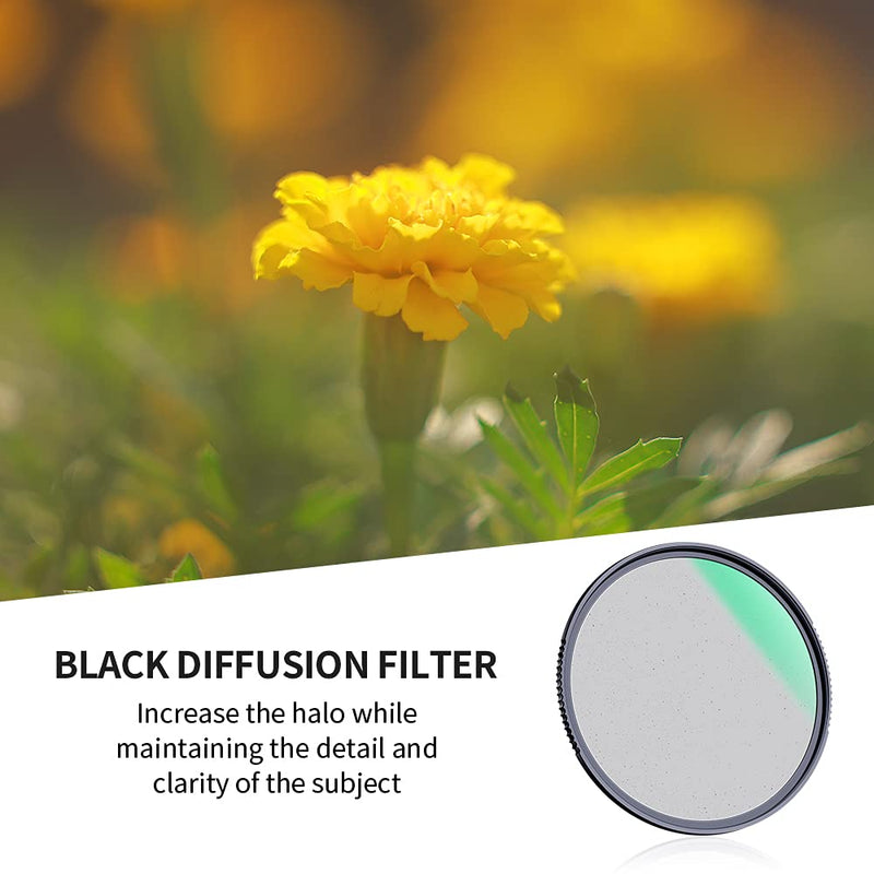 K&F Concept 52mm Black Soft Diffusion Filter 1 Special Effects Filter Cinebloom Effect Filter with Double Side Multi-Layer Coated, Waterproof/Scratch Resistant Dream Effect Filter for Camera Lens