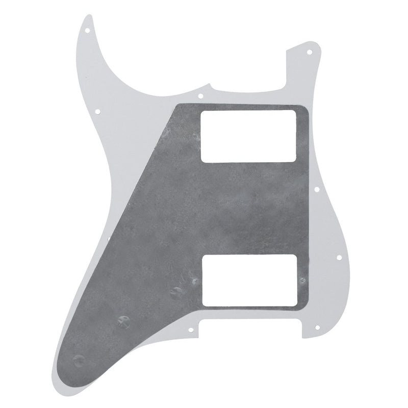 IKN 11 Hole Strat HH Pickguard Back Plate Tremolo Cavity Cover w/Screws for Standard Strat Modern Style Guitar Replacement, 4Ply White Pearl