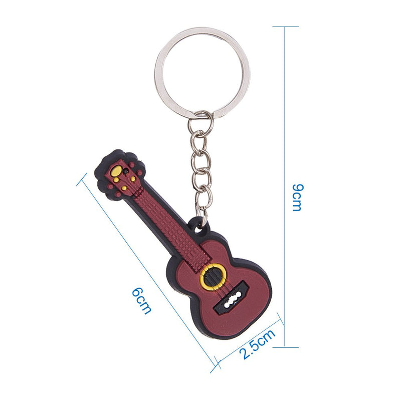 WANDIC 1PC Creative Guitar Keychains Musical Instrument Keychain Key Ring Figure Keyring Pendants Accessories for Gift Decoration Ukulele