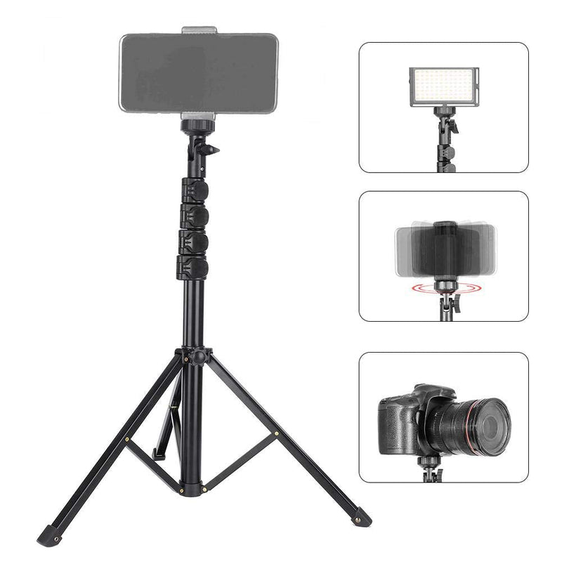 [AUSTRALIA] - FL019 Light Stand Photography Photo Studio Light Stands for Video Aluminum Alloy Black Multifunction Adjustable Light Stand Mobile Phone Live Bracket Photograph Tripod 