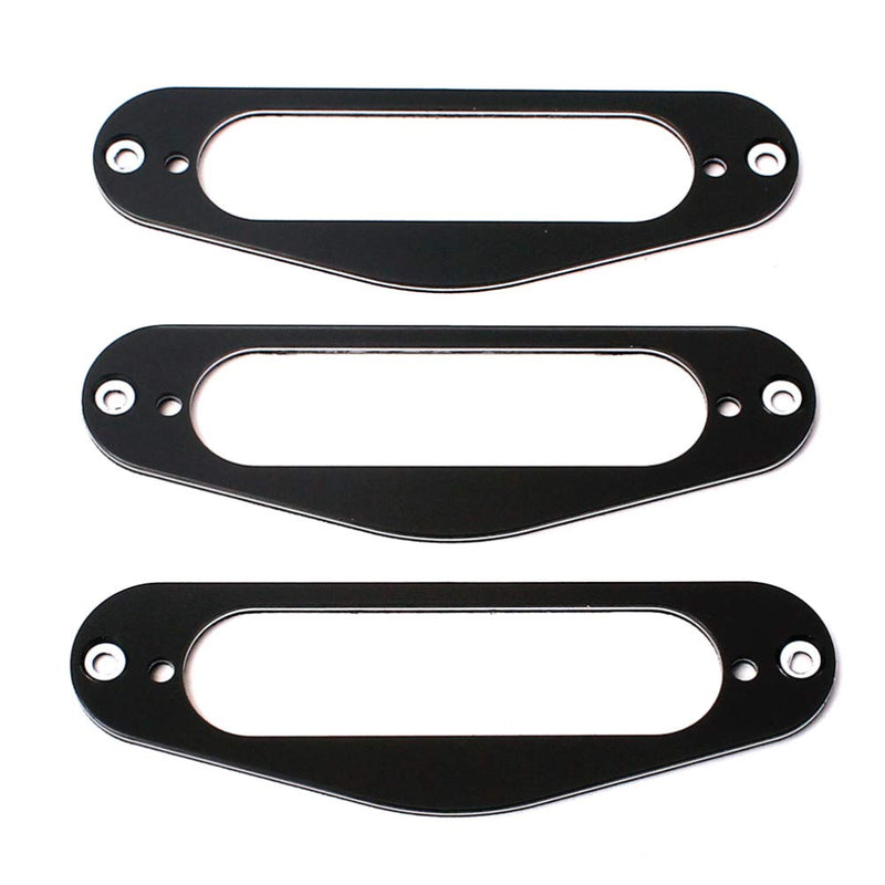 EXCEART 3pcs Guitar Single Coil Pickup Mounting Rings Frame Mounting Rings Electric Guitar Replacement Parts (Black) Black