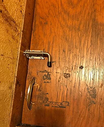 [AUSTRALIA] - 5"/128mm Spring Loaded Latch Pin, with Metal Wood Self-Tapping Screws, 304 Stainless Steel Barrel Bolt, Thickened Door Lock for Wooden Cabinet Iron Gate Yard Gate Shed Door Tailgate Trailer Garage 5in with screws 1p 