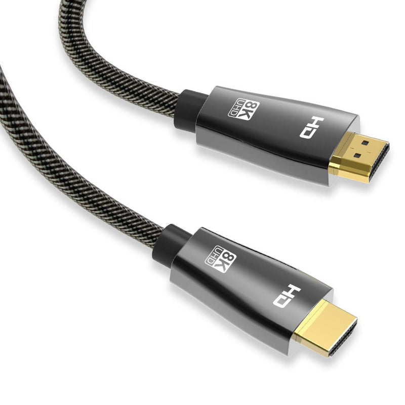 CABLEDECONN 8K HDMI Cable UHD HDR 8K(7680x4320) High Speed 48Gbps 8K@60Hz 4K@120Hz HDCP2.2 HDR eARC 3D HDMI Cable for PS4 SetTop Box HDTVs Projector 1m 3.3ft Cobra HDMI 8K Copper Cord Cobra 1m 3.3ft