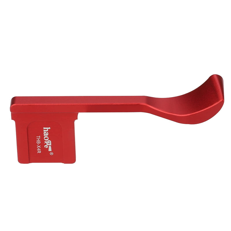 Haoge THB-X4R Hand Grip Metal Hot Shoe Thumb Up Rest for Fujifilm XE4 Fuji X-E4 Camera Red