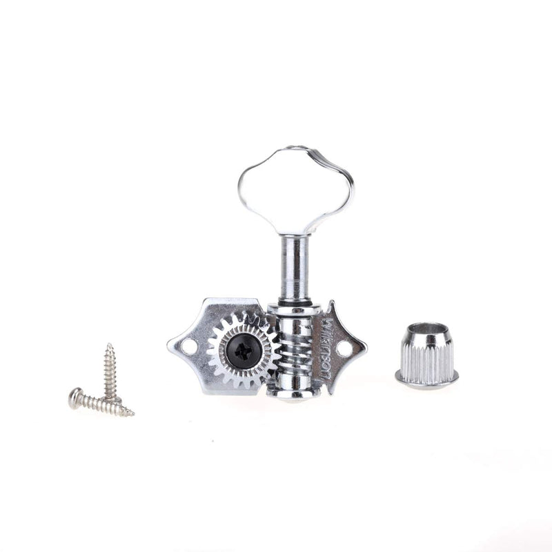 [AUSTRALIA] - Wilkinson 3R3L Vintage Open Guitar Tuners Machine Heads Tuning Pegs Keys Set for Acoustic Guitar, Butter Bean Button Chrome 