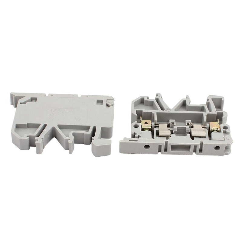uxcell 10Pcs ASK1EN DIN Rail Mount Fuse Holder Terminal Block 500V 4mm2 Cable Gray
