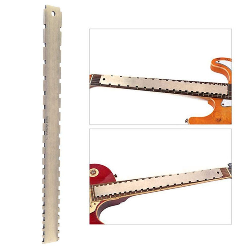 Fafeims Guitar Straight Edge, Practical 24.75 Notched Fret Board Straight Edge Luthiers Tool for Guitars Neck Leveling