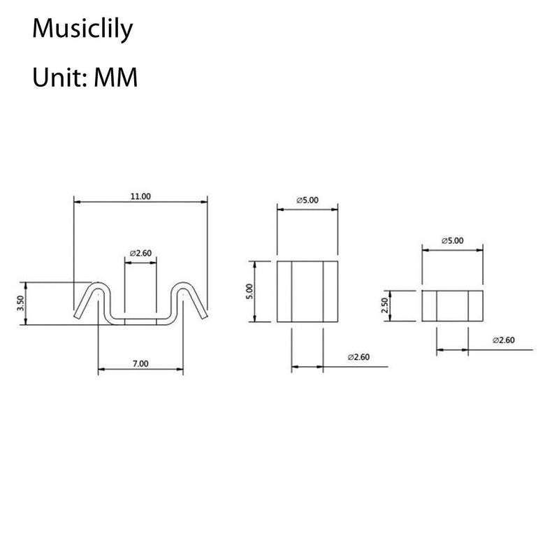 [AUSTRALIA] - Musiclily Metal Vintage Style Guitar String Trees String Guides Retainers for Fender Strat or Tele Style, Chrome(Set of 2) 