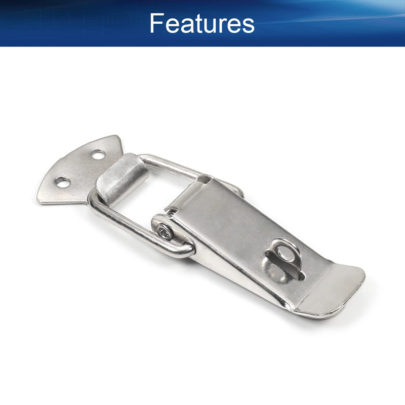 Yinpecly 10Pcs Iron Large Spring Loaded Toggle Latch Hasp Metal Hardware Fitting Spring Loaded Lock Catch Hasps for Case Box Trunk Catches, 3.43 inch Length with Lock Hole L 10pcs Iron