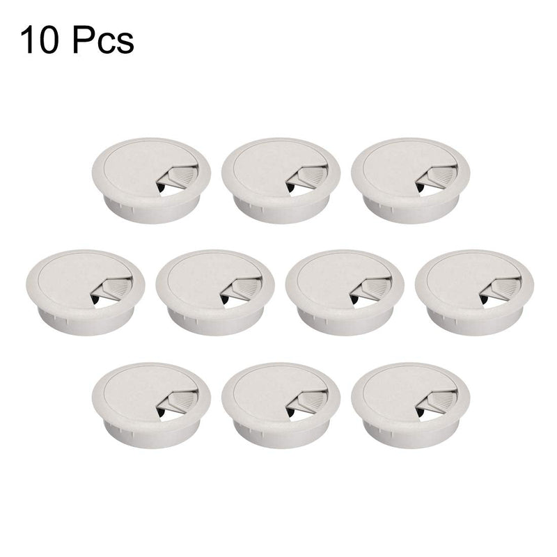 uxcell Cable Hole Cover, 2" Plastic Desk Grommet for Wire Organizer, 10 Pcs (Gray)