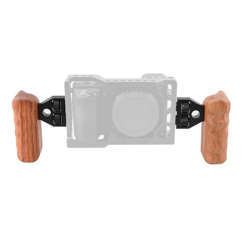 CAMVATE DSLR Wooden Handle Grip with Connector for DV Video Camera Cage(1 Pair)