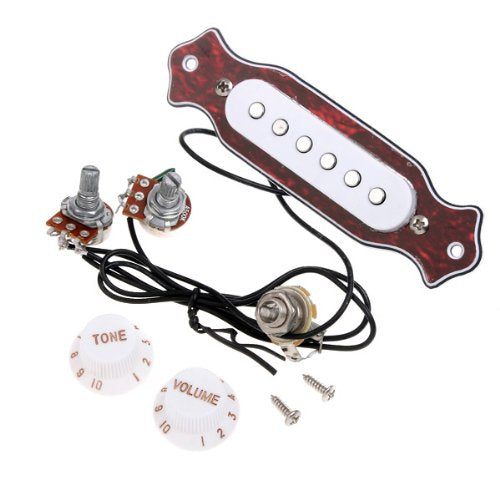 Andoer Red Chelonian Shell Sound Hole Magnetic Pickup for Folk Acoustic Electric Guitar