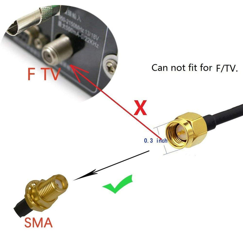 bestkong 3 feet SMA Male Plug to BNC Male RF Pigtail Jumper Caxial Cable RG316 1m