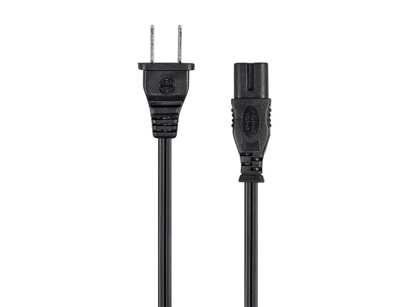 6ft 18AWG AC Power Cord Cable w/o Polarized, 10A (NEMA 1-15P to IEC-320-C7) 6 Feet