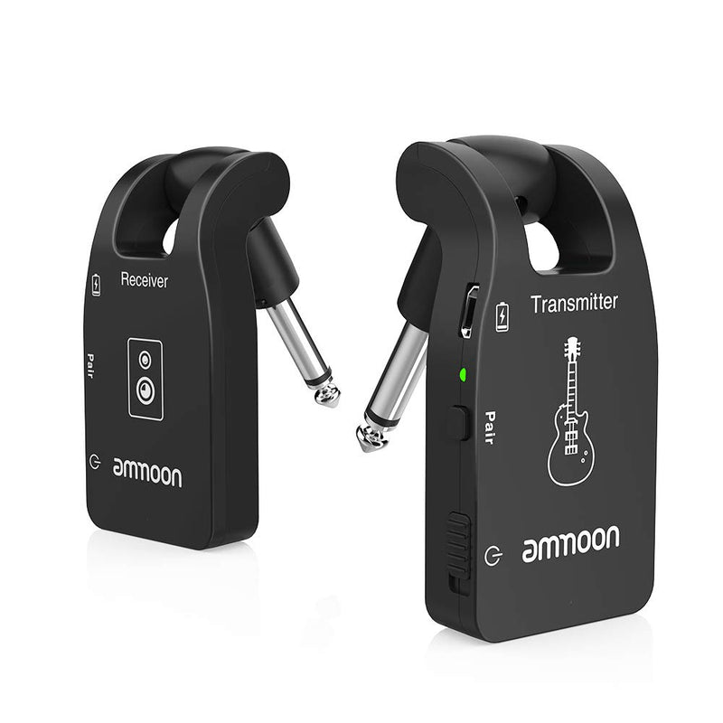 [AUSTRALIA] - ammoon Wireless Guitar System 2.4G Rechargeable 6 Channels Audio Wireless Transmitter Receiver for Electric Guitar Bass 