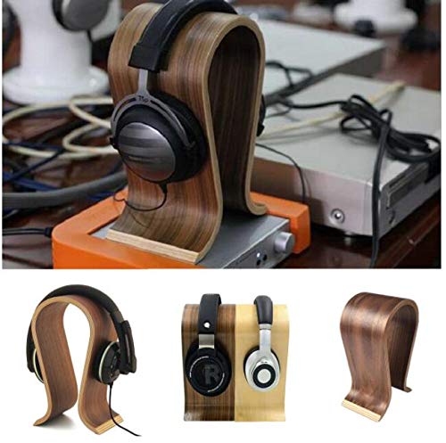 Alikeke Walnut Finish Wood Headphone Stand Arch Holder