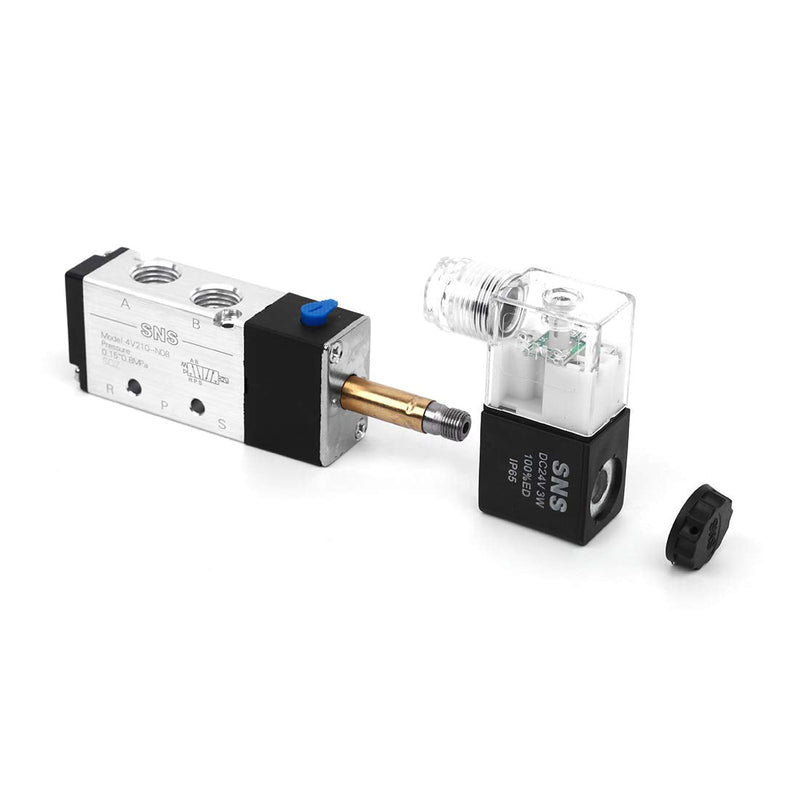 SNS 4V210-N08/AC110V 5/2 Port 1/4 NPT Inlet Single Coil Pilot-Operated Electric Solenoid Valve
