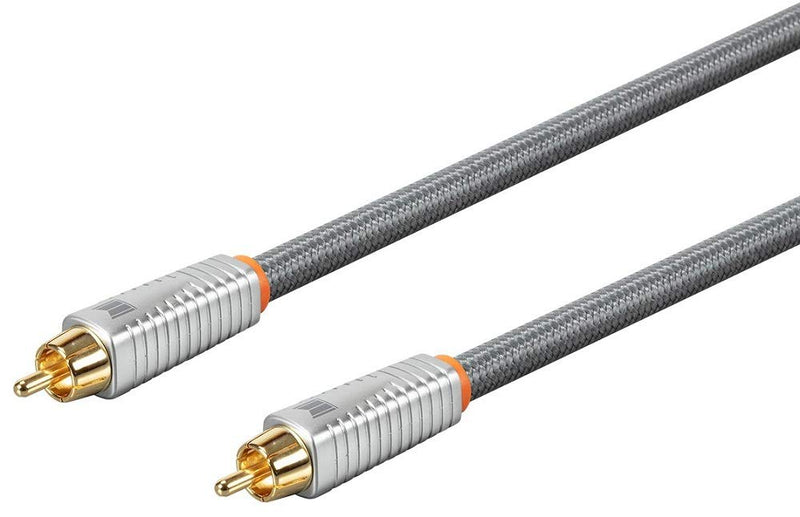 [AUSTRALIA] - Monolith Digital Coaxial Male/Male Audio Cable - 1 Meter - 18AWG with Nylon Braided Jacket, Oxygen-Free Solid Core Conductors, 24K Gold-Plated Connectors 