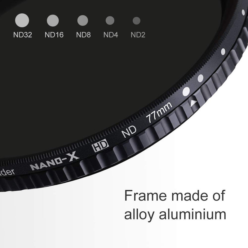 K&F Concept 77mm ND8 to ND128 Variable Neutral Density Filter Slim Fader ND Filter 77mm 3-Stop to 7-Stop for Camera Lens NO X Spot,Nanotec,Ultra-Slim,Weather-Sealed