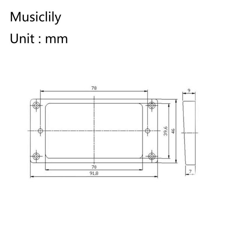 Musiclily Pro Plastic Flat Bottom Humbucker Pickup Mounting Rings Set for Electric Guitar, Black