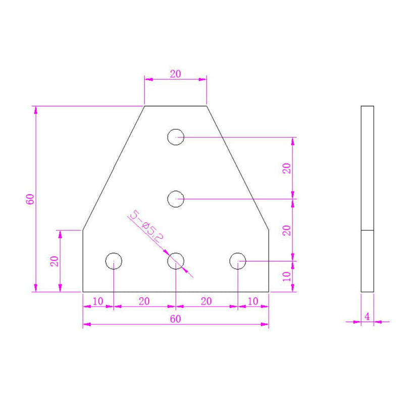 Zeberoxyz 4PCS/Kit Black T Shape Corner Bracket Plate with 20PCS M5 Screws and 20PCS M5 T-Nuts, 5-Hole 90 Degree Joint Board Plate for 2020 Series Aluminum Profile 3D Printer Frame (Black-T with Nut) 4PCS Black-T with Nut