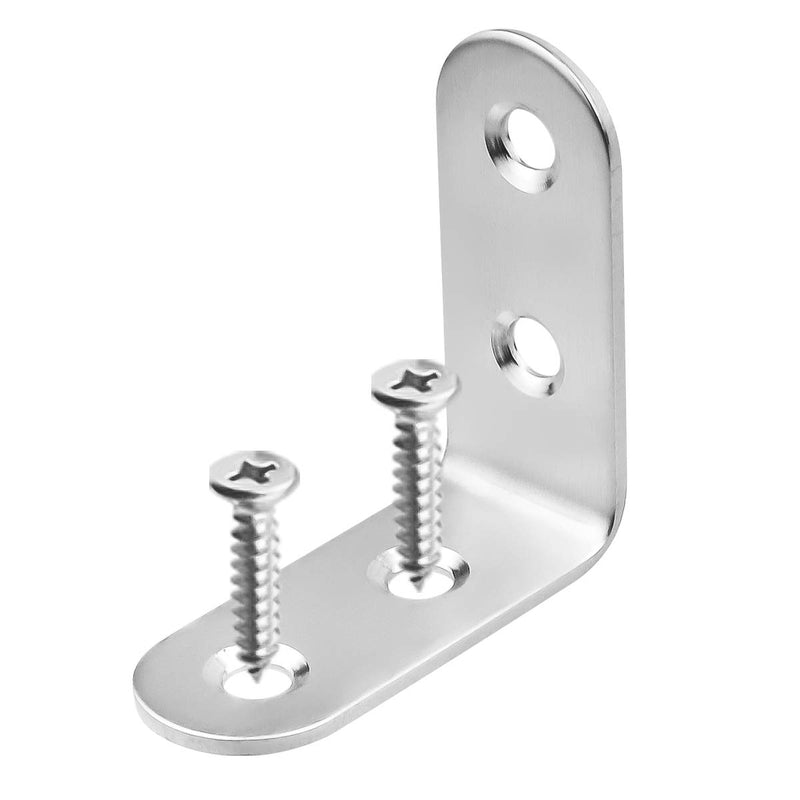 TOPPROS Pack of 30 Stainless Steel Corner Braces,1.6 x 1.6 inch，40 x 40 mm, Joint Right Angle Bracket Fastener L Shaped Corner Fastener Joints Support Bracket, 120 Pieces Screws Included