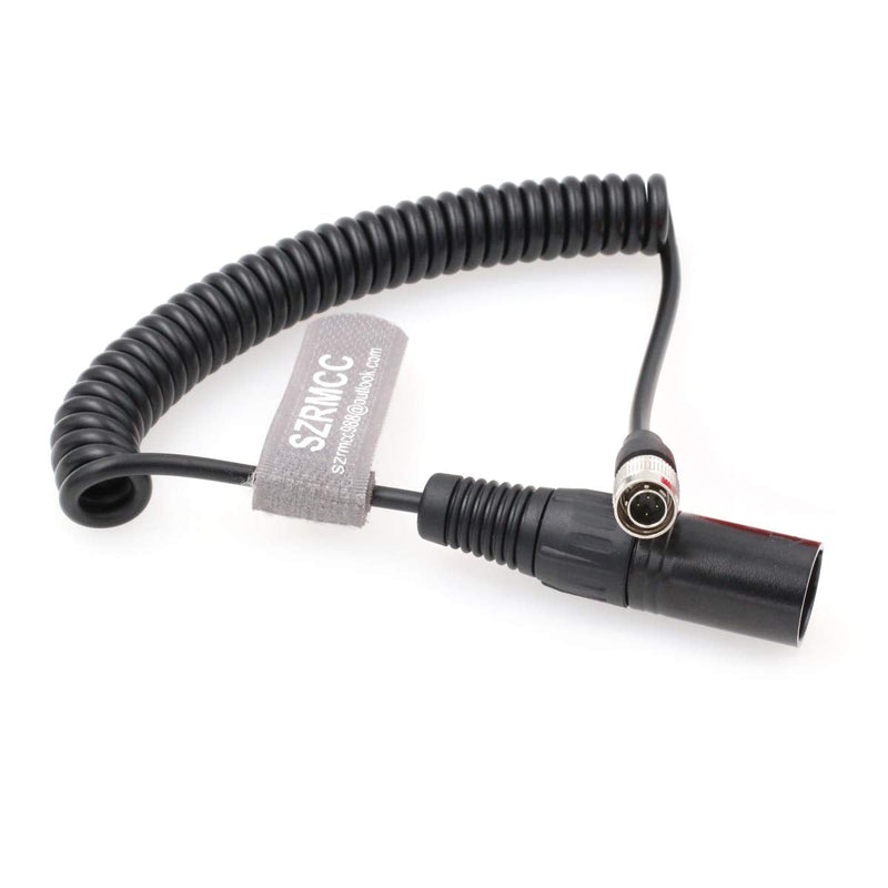 SZRMCC Coiled Power Cable for Sound Devices Zoom F8 F4 Zaxcom XLR 4 Pin Male to Hirose 4 Pin Male Coiled Cable