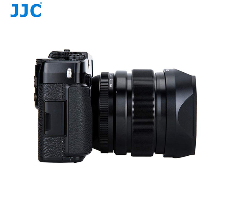 JJC LH-JXF23 Black Bayonet Metal Square Lens Hood for FUJINON XF 23mm F1.4 R XF 56mm F1.2 R XF 56mm F1.2 R APD, with Front Cap, Fuji 23mm F1.4 XF 56mm F1.2 Lens Hood, Replaces Fujifilm LH-XF23